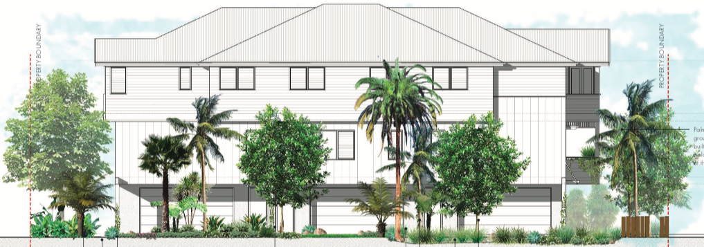 Approved Western Facade for Townhouses at 59 Tallebudgera Drive, Palm Beach